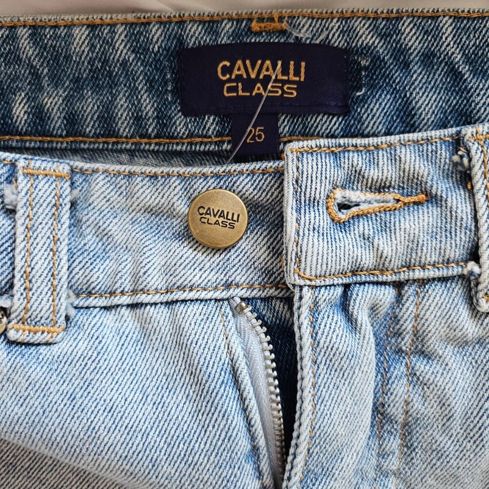 Cavalli Class Light Wash High Rise Denim Shorts – NWT – Size 25